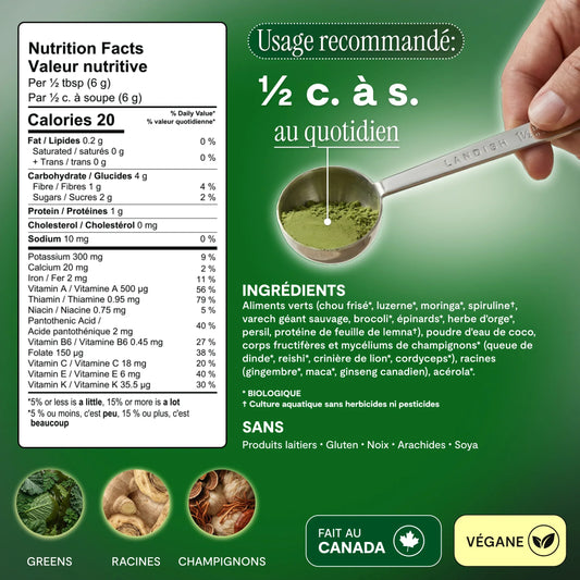 Aliments verts (Greens) mélange adaptogène