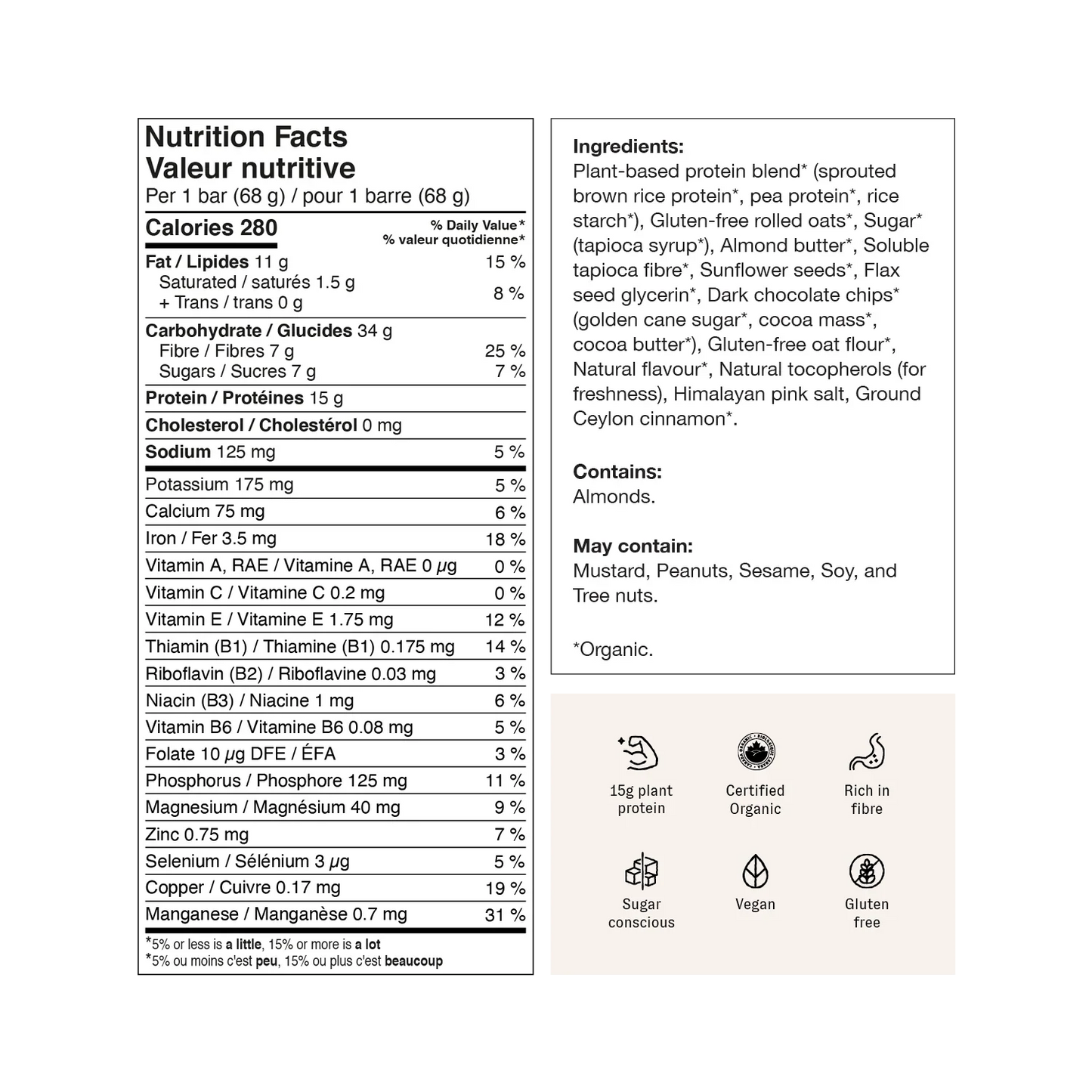 Barre de nutrition bio - boîte