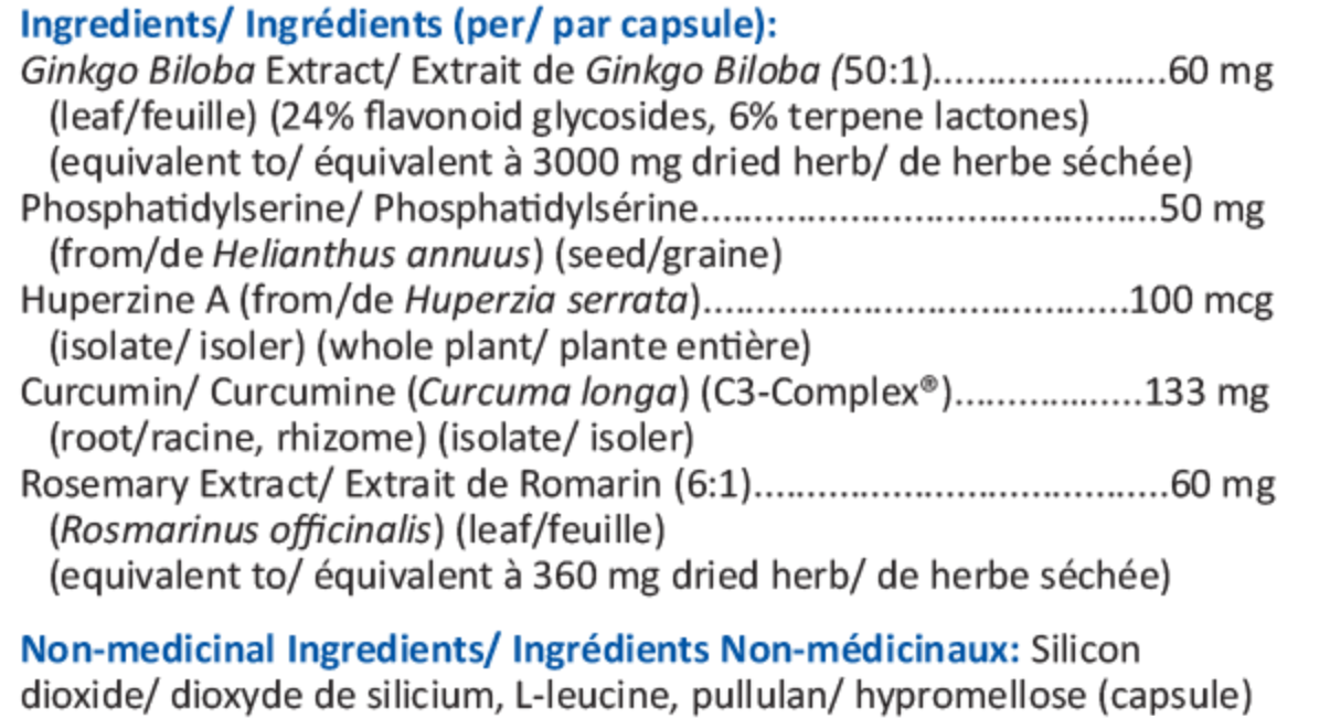 Cognicin (Amélioration cognitive et de la mémoire)